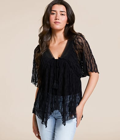 Daytrip Sheer Lace Empire Top front view
