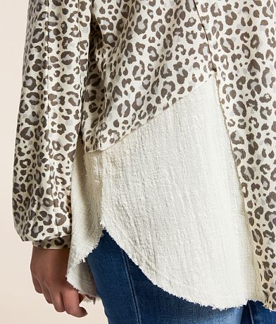 Daytrip Pieced Cheetah Print Top misc detail 1 view