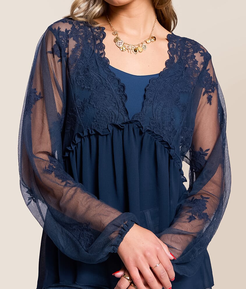 Floral Mesh Empire Top