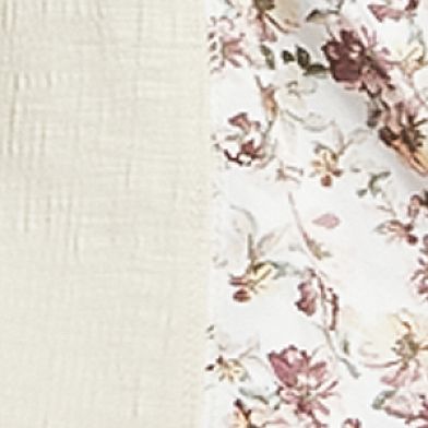 Cream Tan Pink Floral