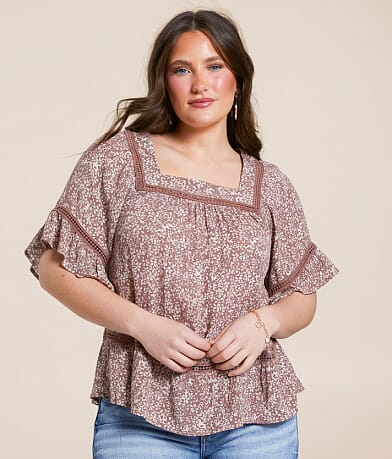Daytrip Flowy Floral Top front view