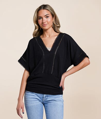 Daytrip Dolman Eyelet Top front view