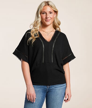 Daytrip Dolman Eyelet Top front view