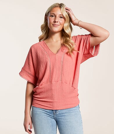 Daytrip Dolman Eyelet Top front view