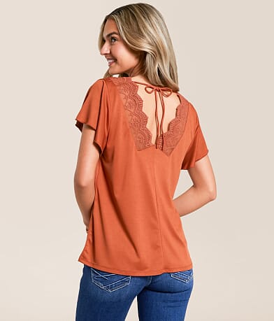Daytrip Back Crochet Tie Top front view