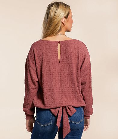 Daytrip Textured Dolman Top BACK