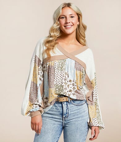 Daytrip Floral Dolman Top front view