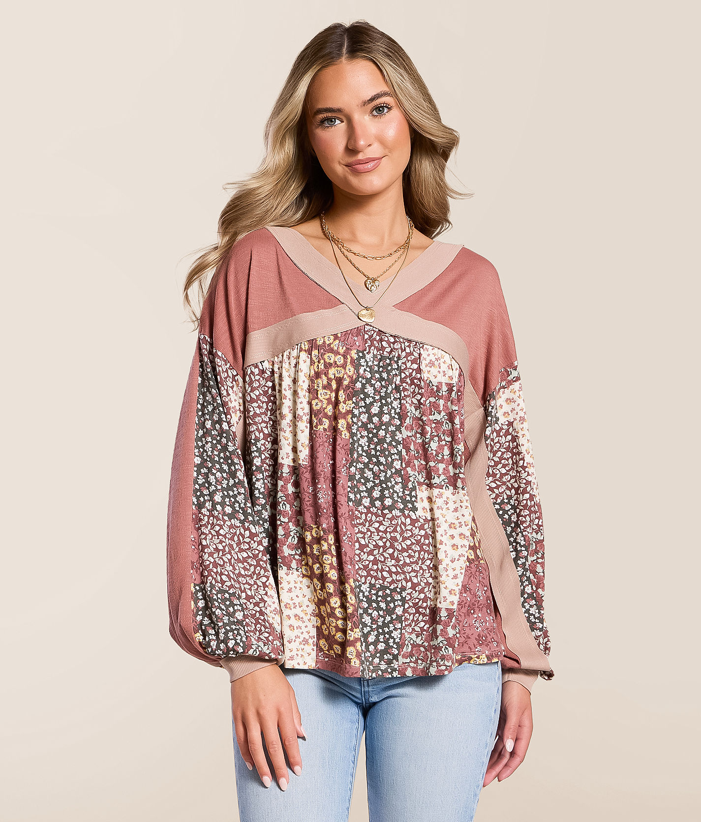 Daytrip Floral Dolman Top - Women's Shirts & Blouses in Rose Brown
