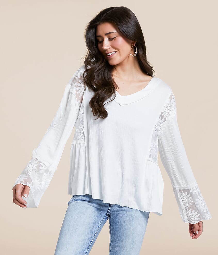 Floral Lace Inset Top