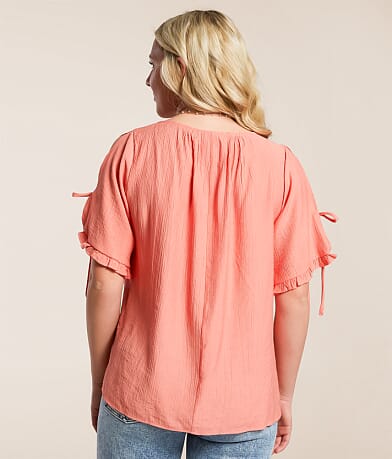 Daytrip Pleated Crinkle Top back view