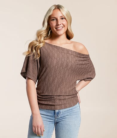 Daytrip Eyelet Off The Shouler Top front view
