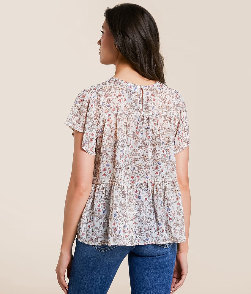 Floral Chiffon Tiered Top - thumbnail 2