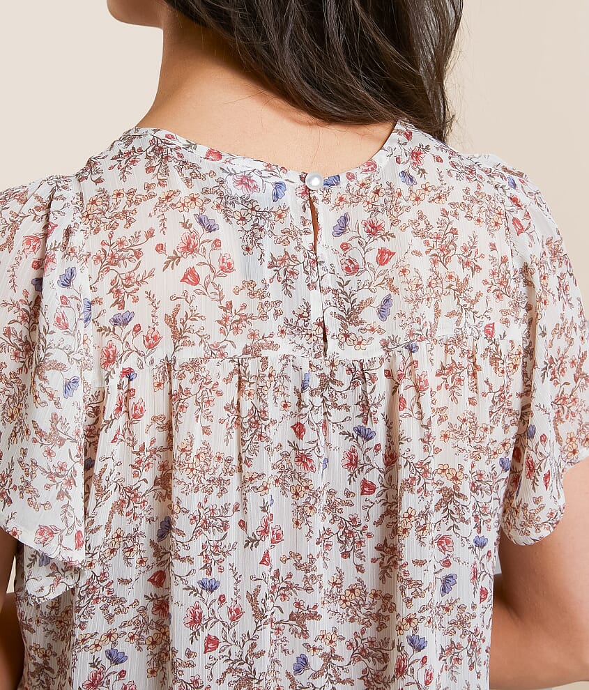 Floral Chiffon Tiered Top - thumbnail 3