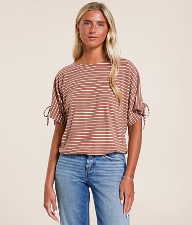 Daytrip Striped Dolman Top front view