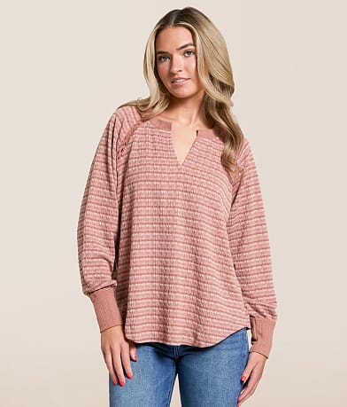 Daytrip Textured Crochet Top front view