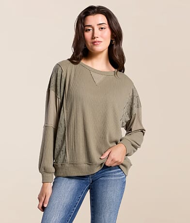 Daytrip Pieced Knit Top front view