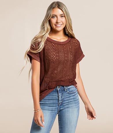 Daytrip Crochet Dolman Top front view