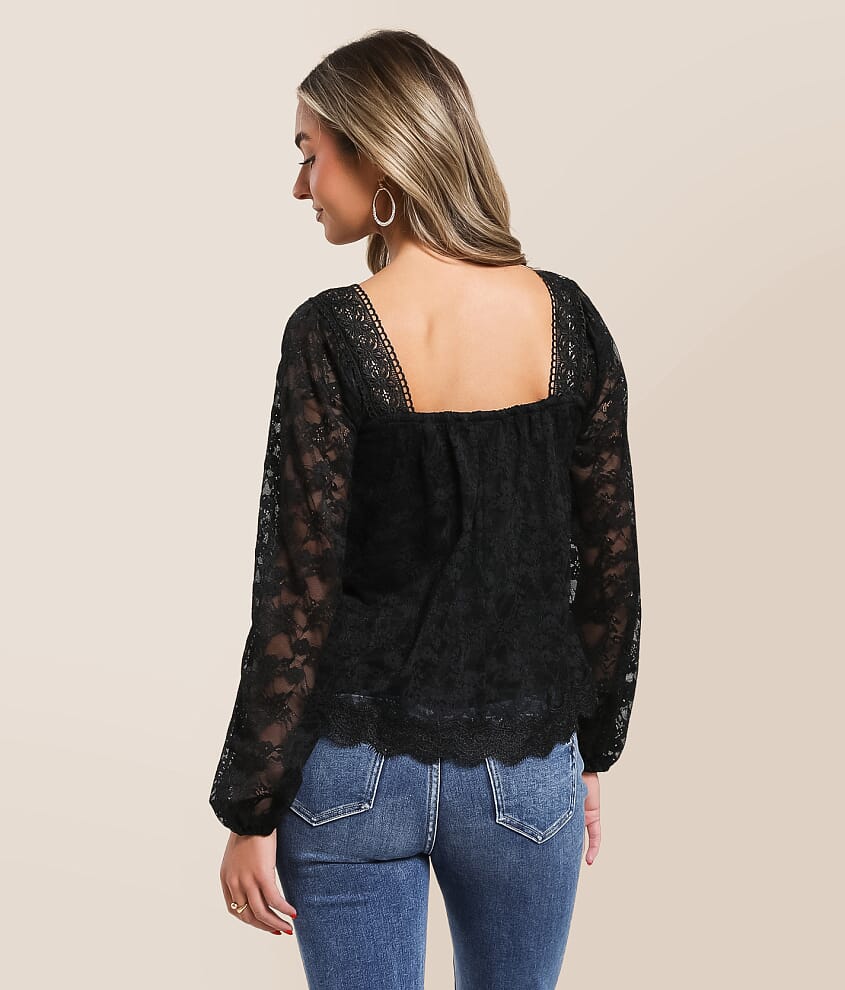 Satin Bow Lace Top - thumbnail 2