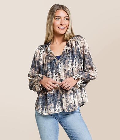 Daytrip Floral Chiffon Blouse front view
