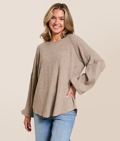 Daytrip Heathered Crewneck Top front view