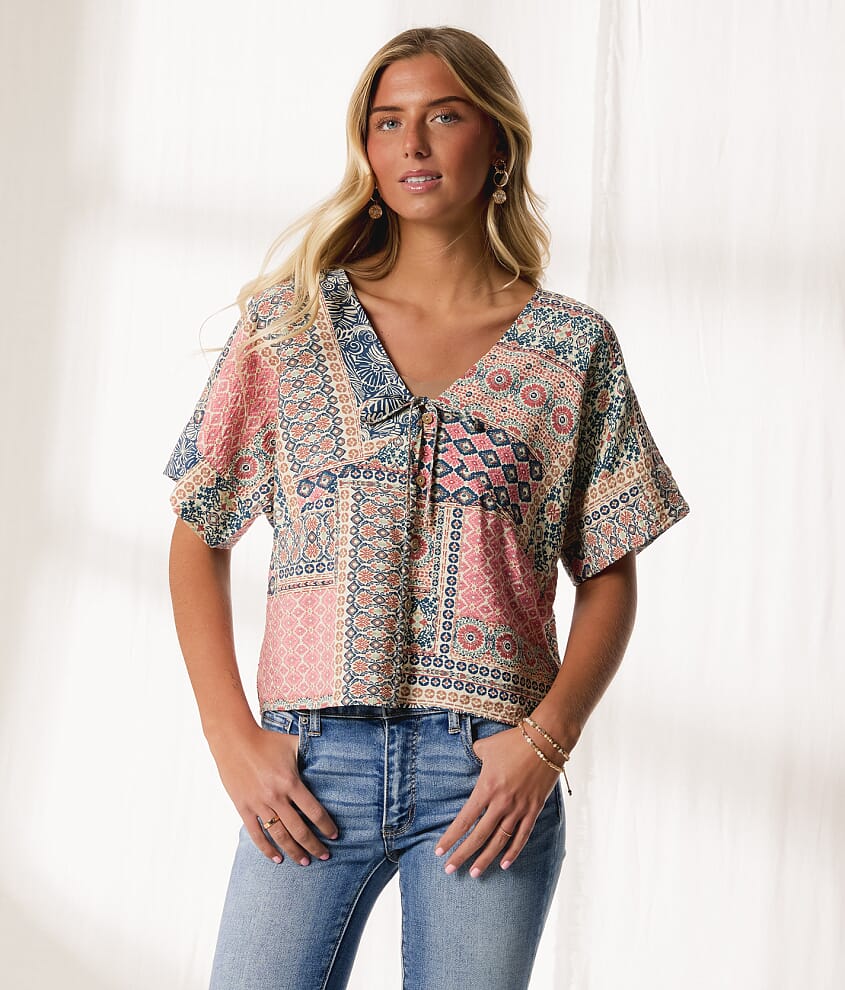 Resort Edit - Mixed Print Top