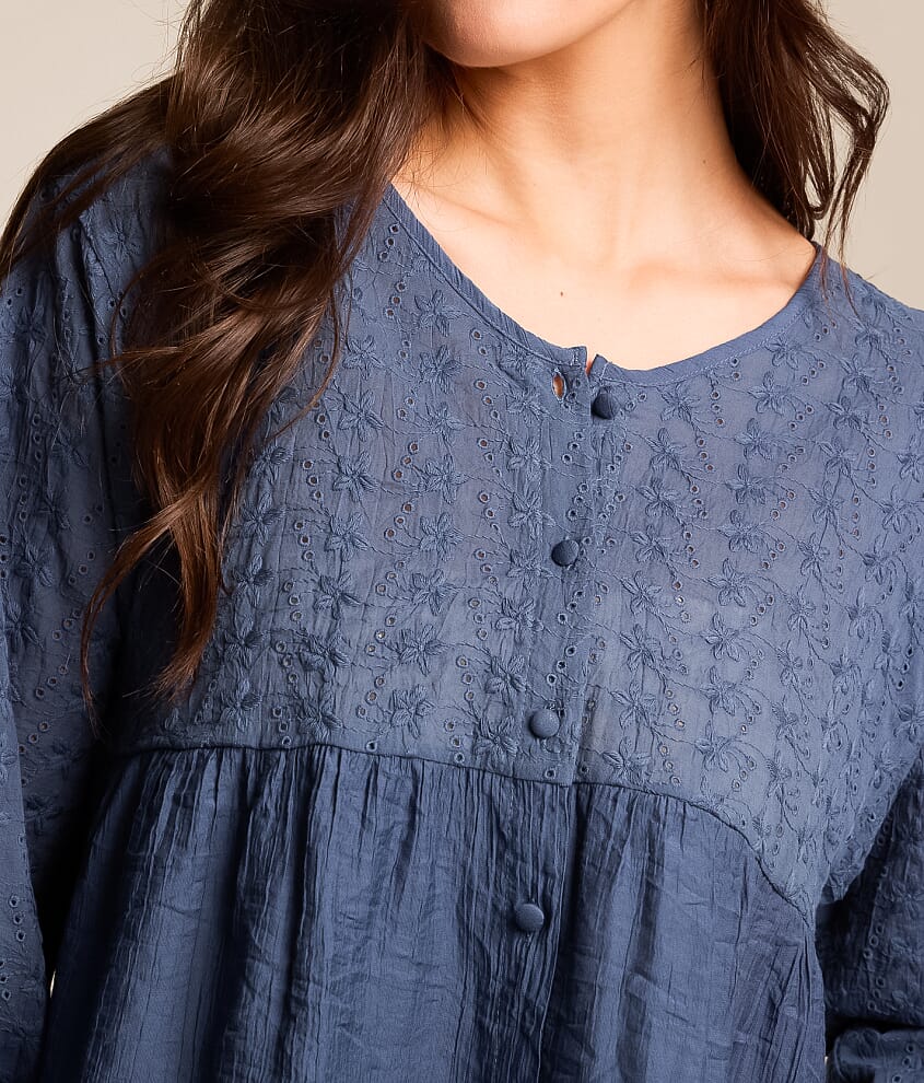 Eyelet Crinkle Top