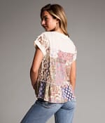 BKE Patchwork Ruffle Top - Women's Shirts & Blouses in Multi | Buckle