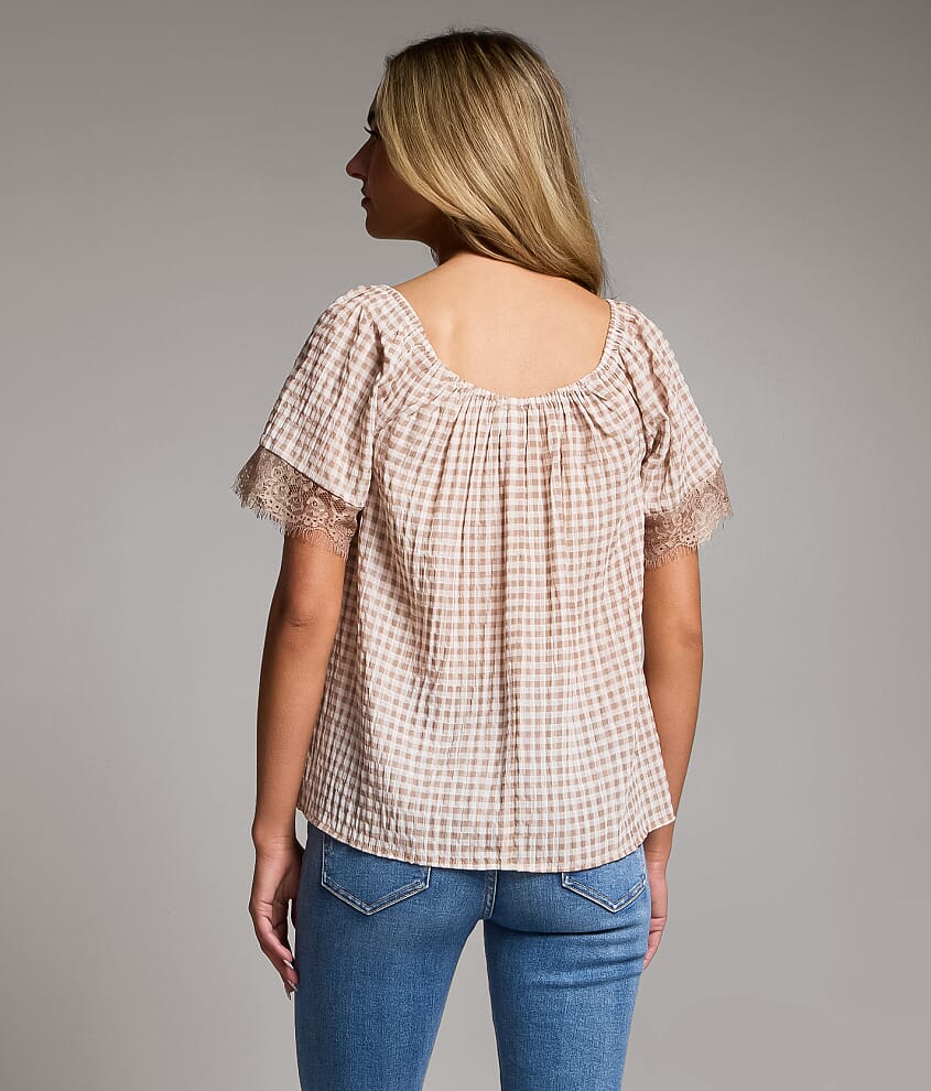 Textured Gingham Top