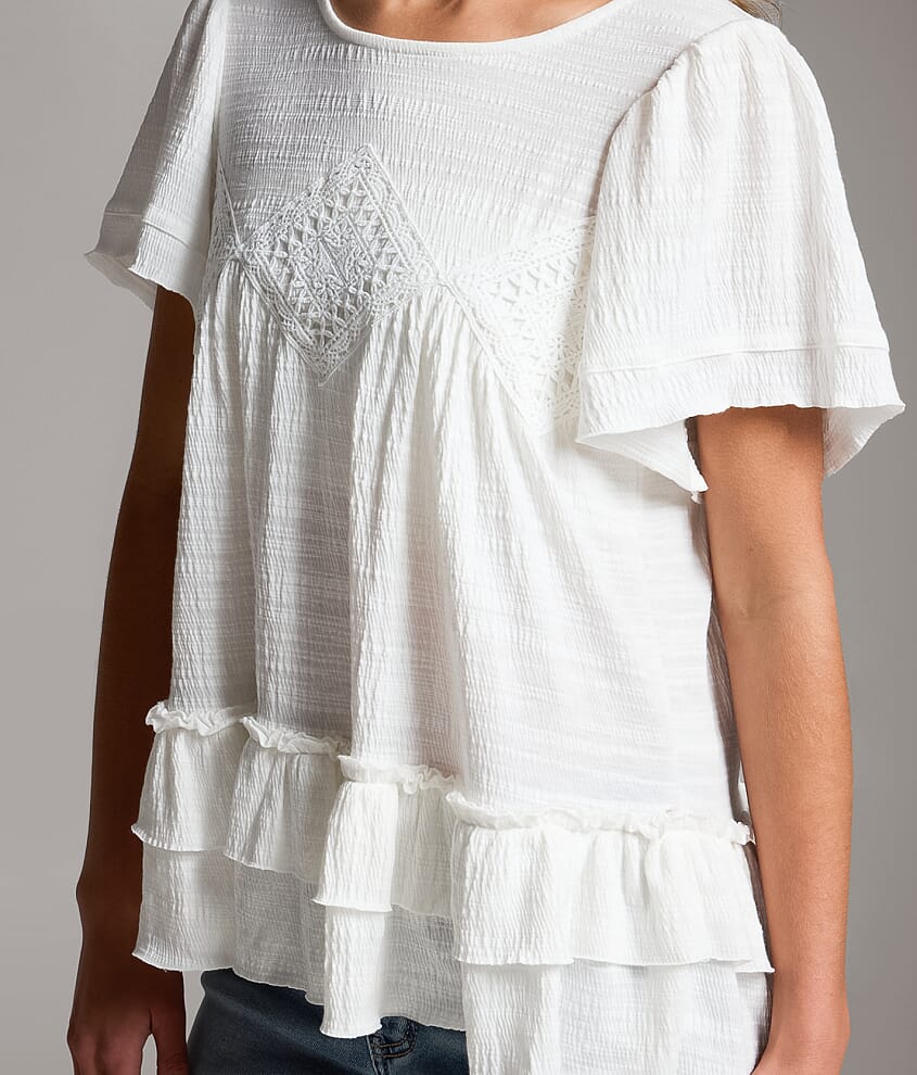Textured Ruffle Top