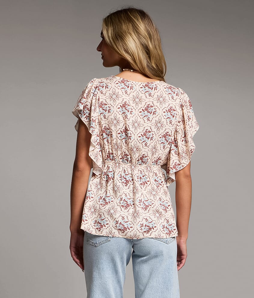 Floral Ruffle Top