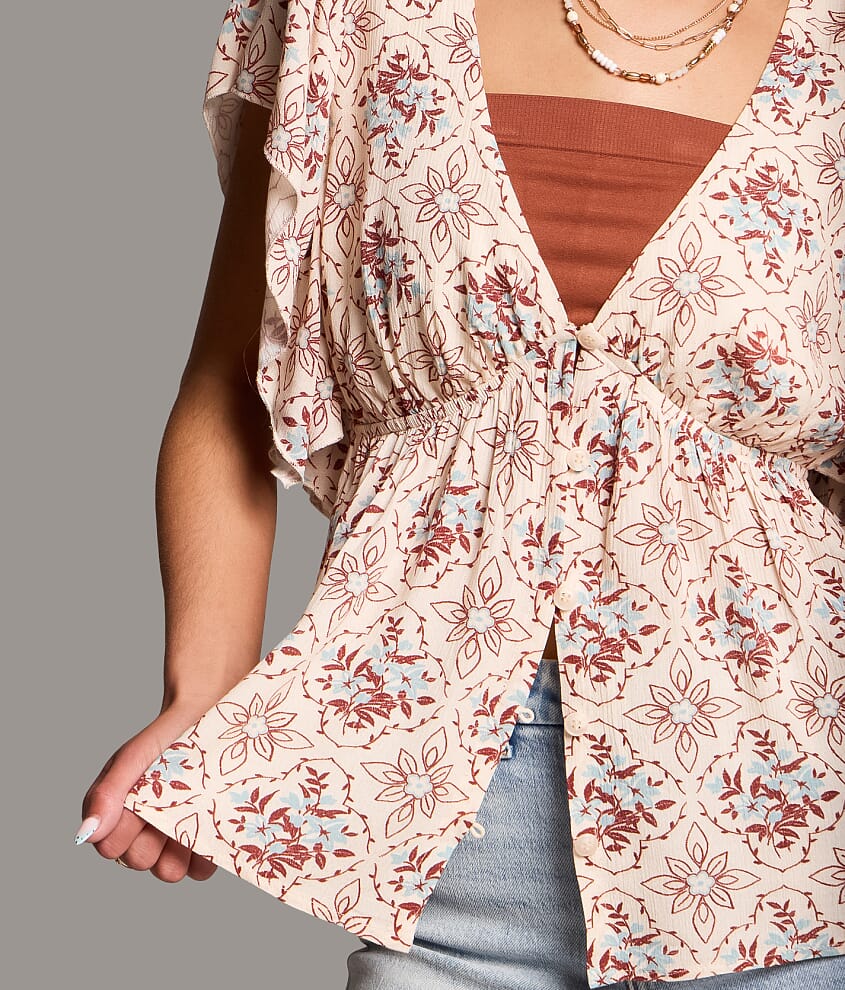 Floral Ruffle Top