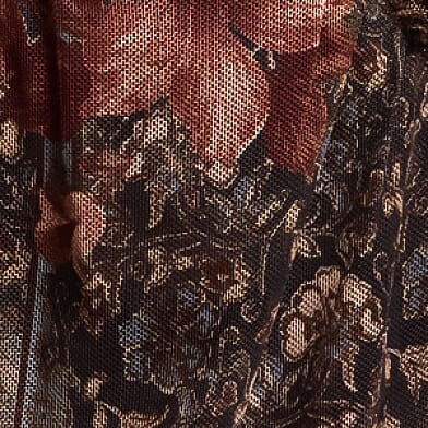 Floral Mesh Ruffle Top thumbnail 5