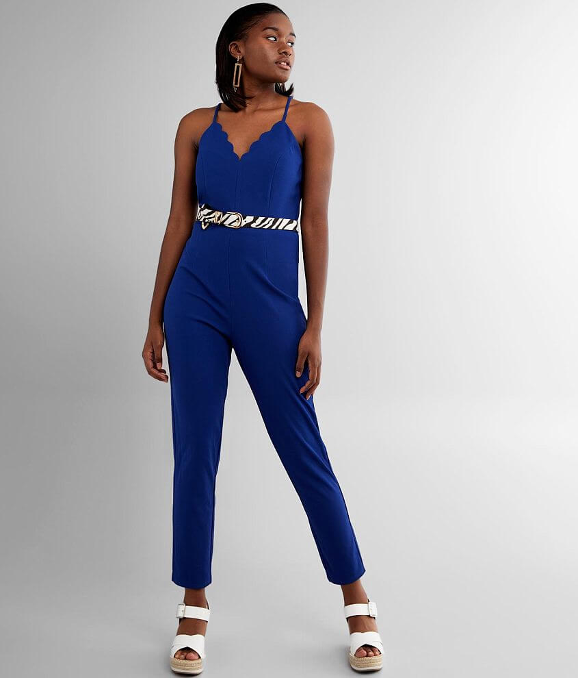 Willow & Root Scalloped Jumpsuit - Women's Rompers/Jumpsuits in Royal