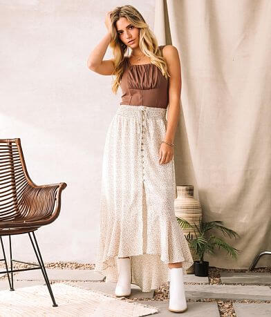 Willow & Root Animal Print Chiffon Maxi Skirt