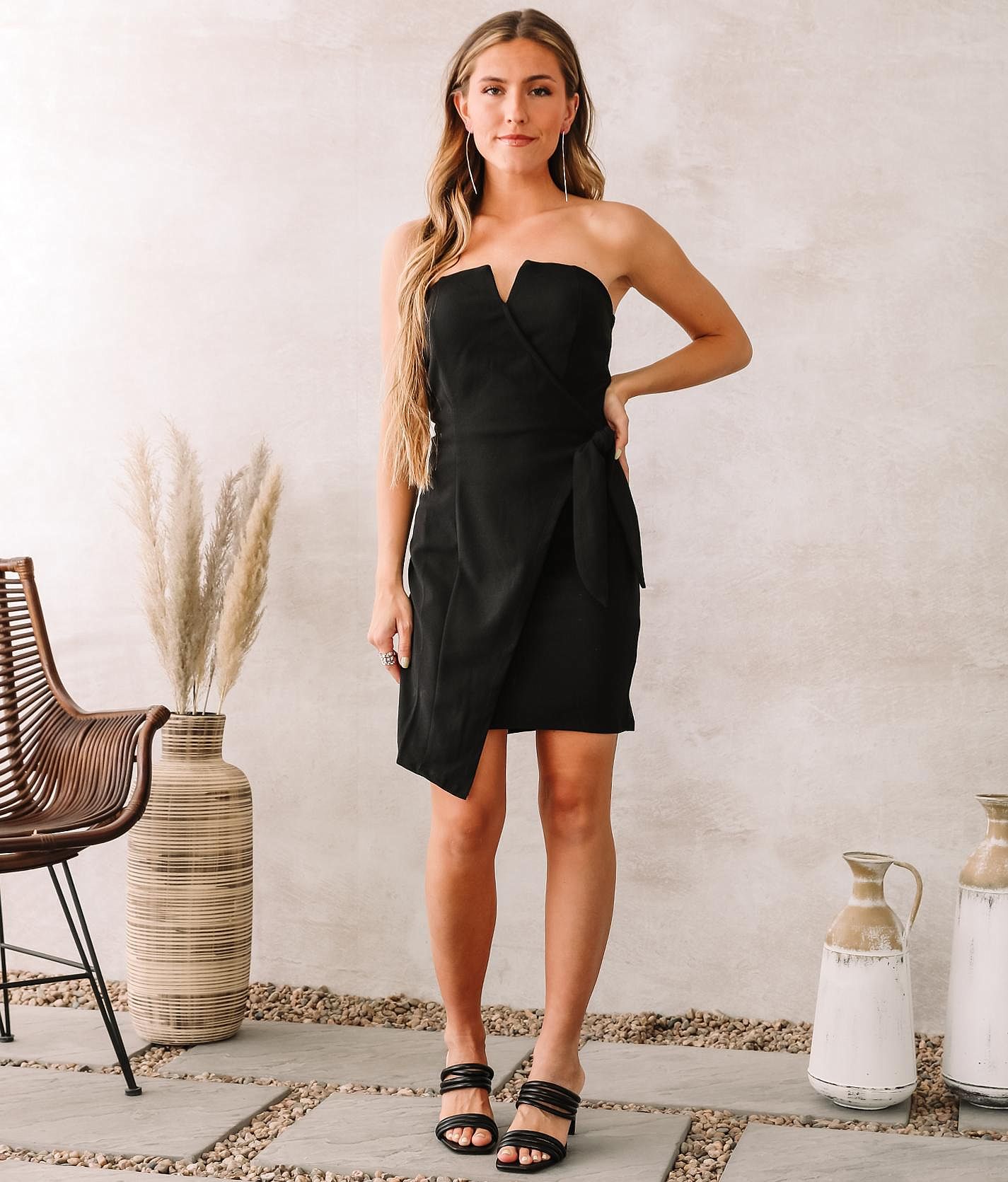 Strapless best sale wrap dress