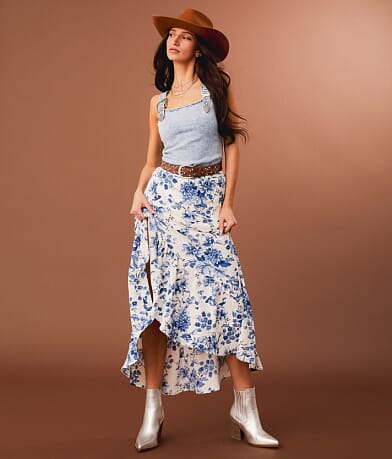 Sterling &amp; Stitch Floral Ruffle Maxi Skirt MISC_DETAIL_2