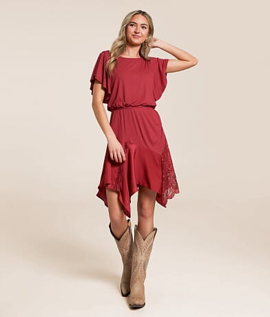 Willow & Root Pieced Lace Mini Dress front view