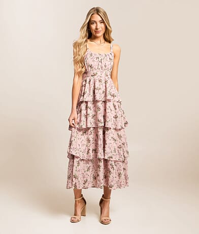 Floral Tiered Midi Dress thumbnail 2