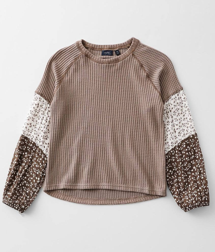 Girls - Daytrip Brushed Waffle Knit Top front view