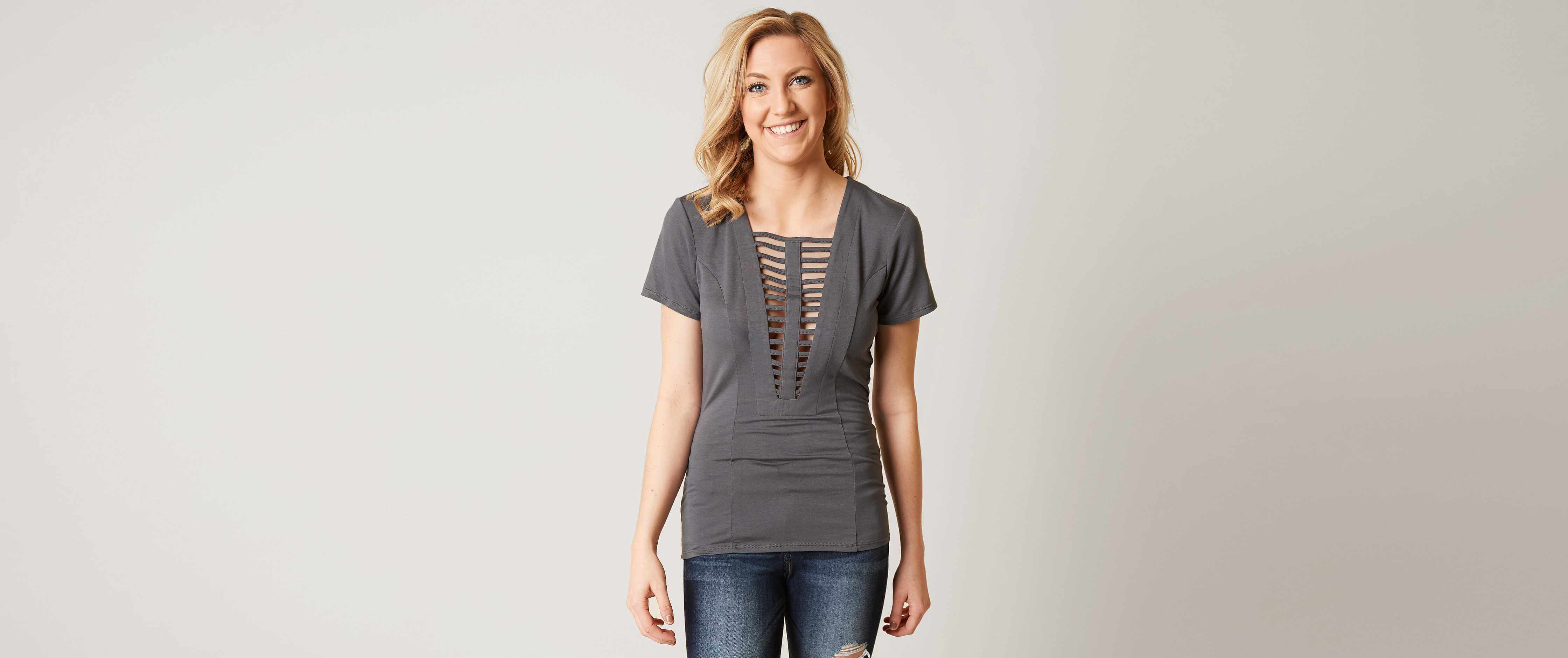 Image of red by BKE Lattice Top