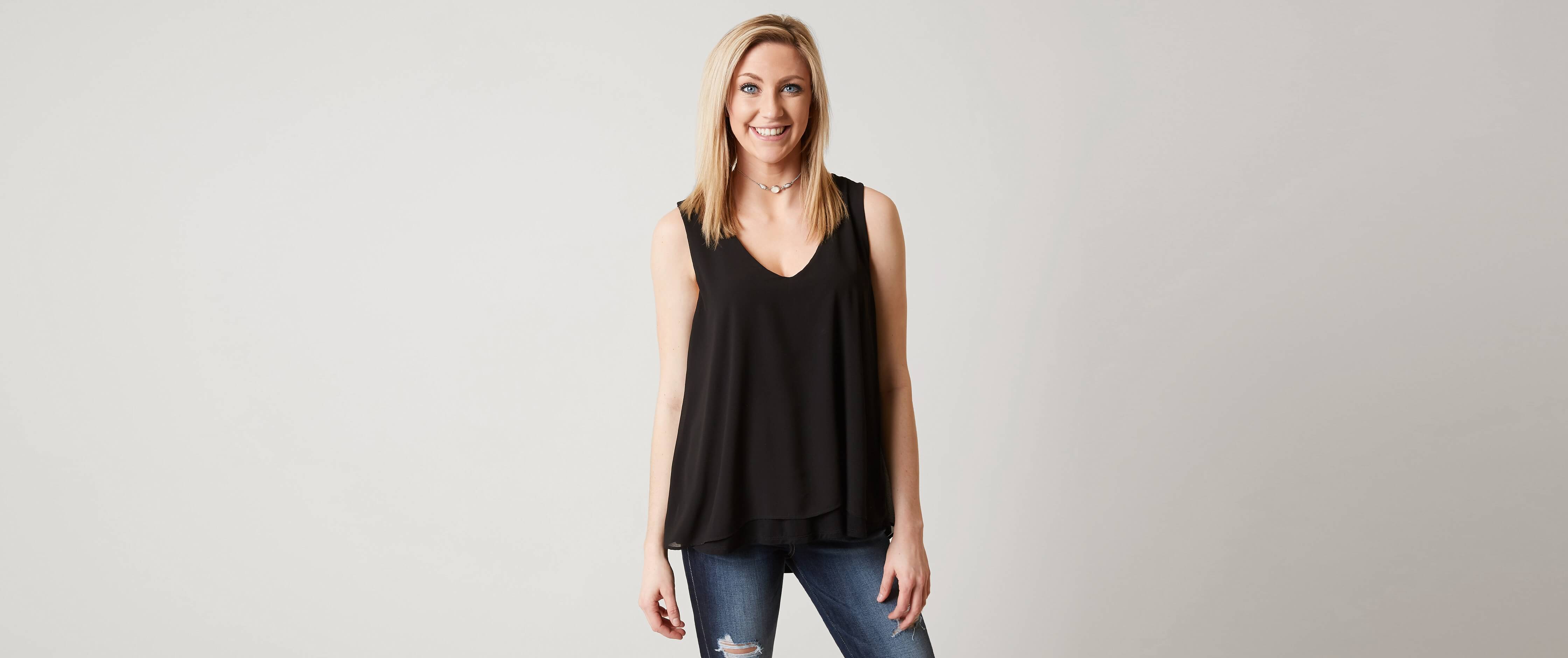 Image of red by BKE Layered Tank Top