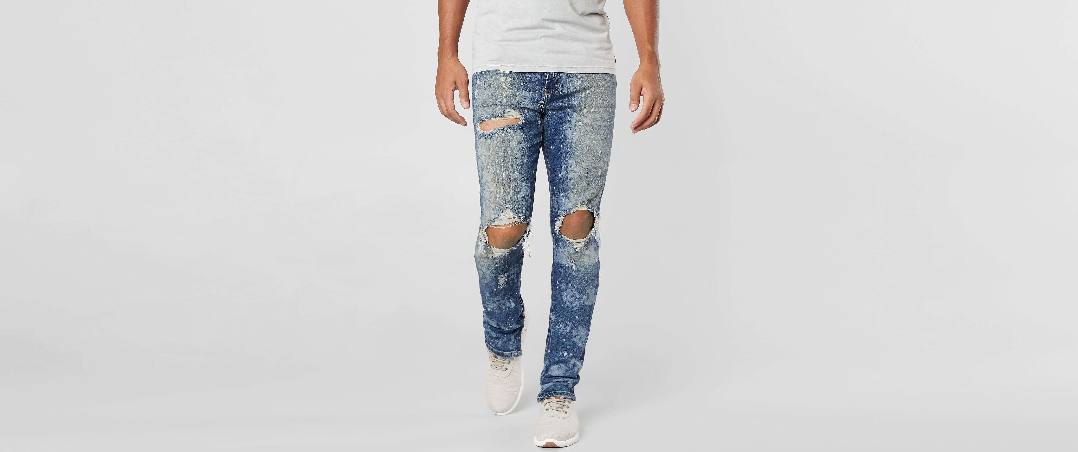 Image of Crysp Denim Dusty Blue Skinny Stretch Jeans