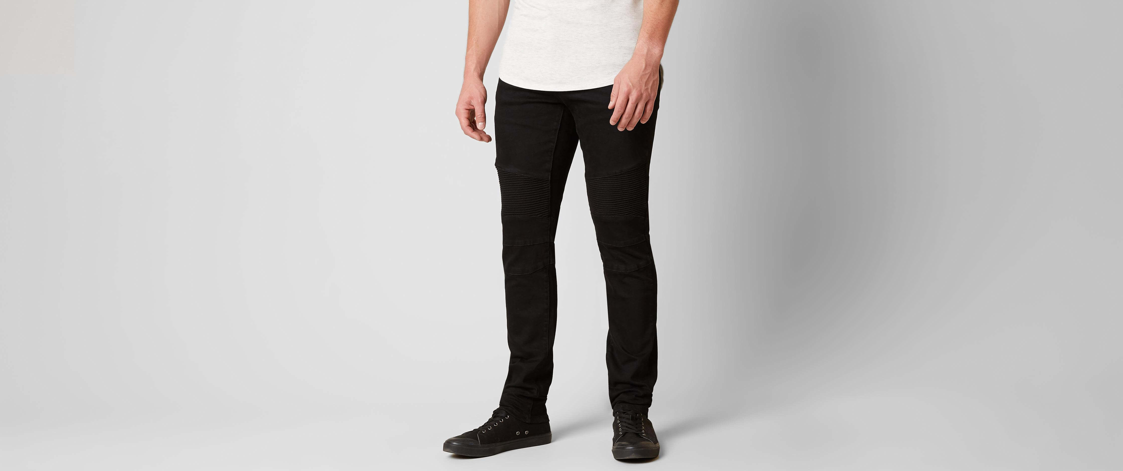 black denim biker jeans