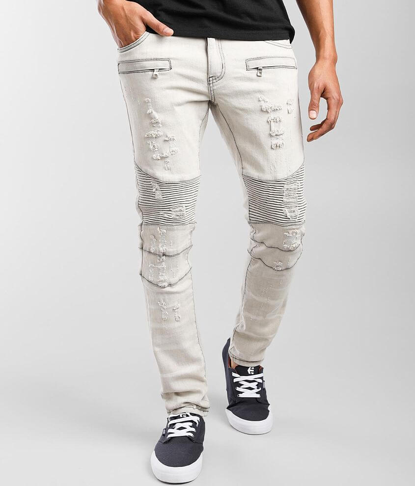 Crysp Denim Thomas Moto Skinny Stretch Jean front view