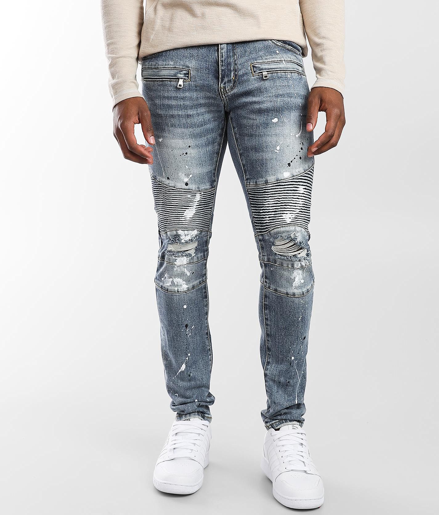 Crysp Denim Trent Moto Skinny Stretch Jean - Men's Jeans in