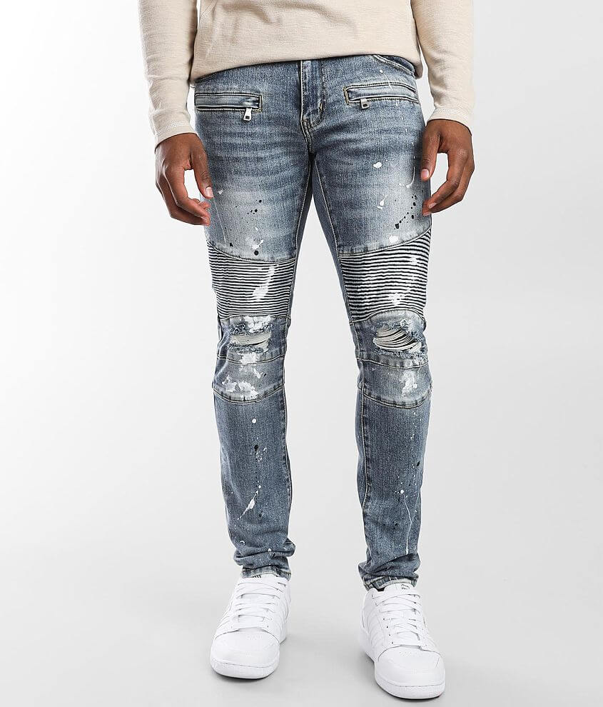 Crysp Denim Trent Moto Skinny Stretch Jean front view