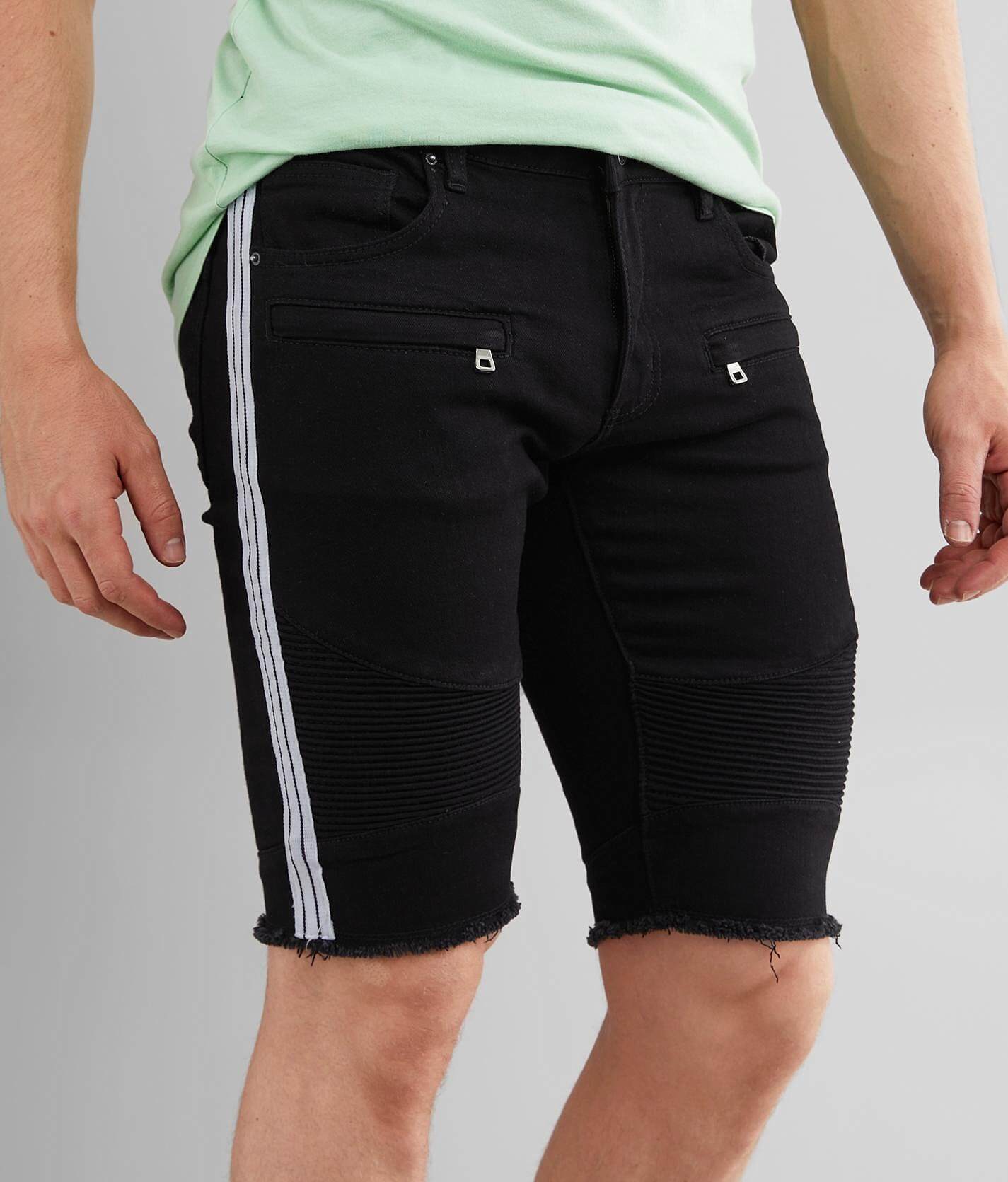 buckle mens jean shorts