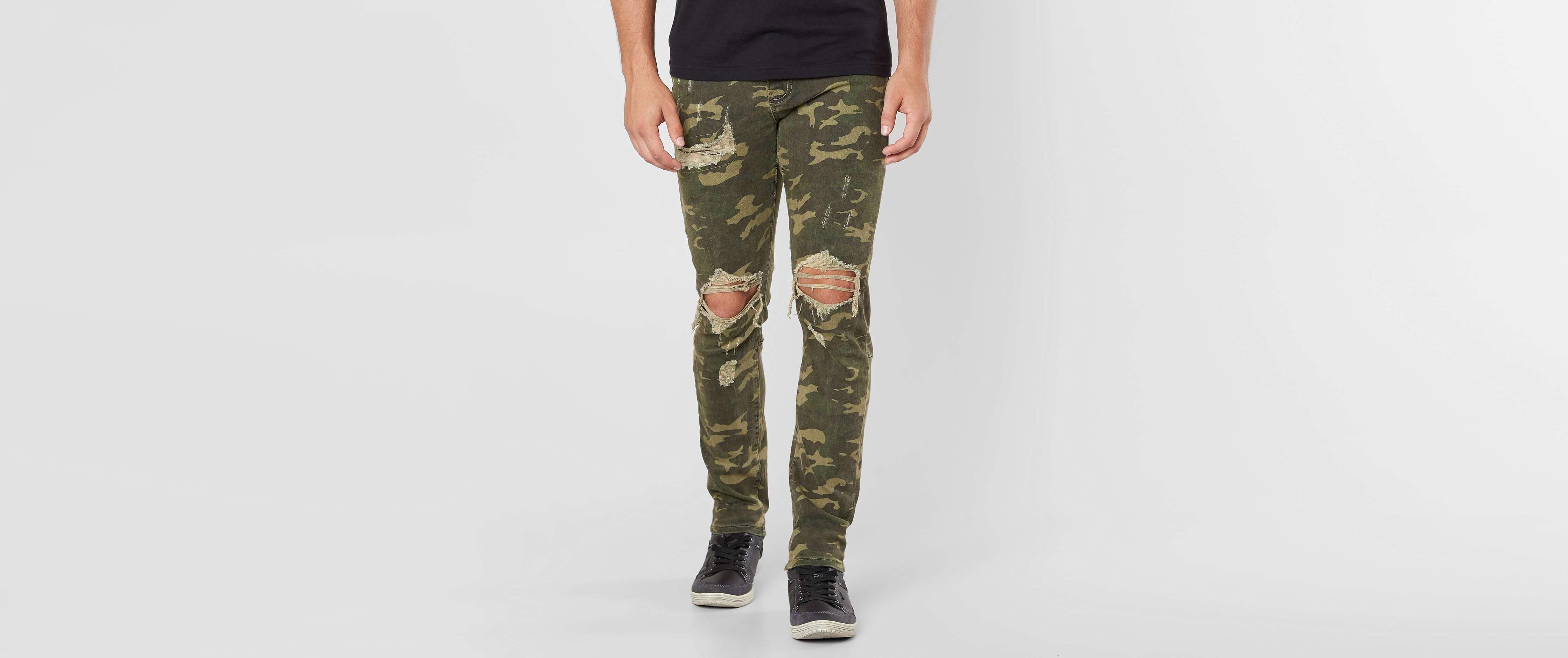 camo ripped skinny jeans