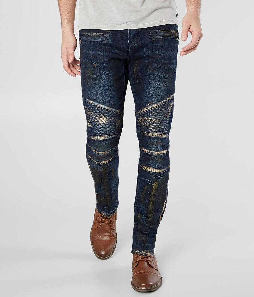 Crysp Denim Gauguin Moto Skinny Stretch Jean front view