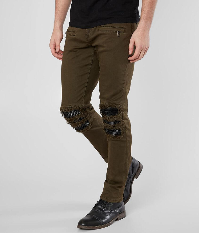 Regenjas Darmen magie Crysp Denim Cartman Biker Skinny Stretch Jean - Men's Jeans in Olive |  Buckle